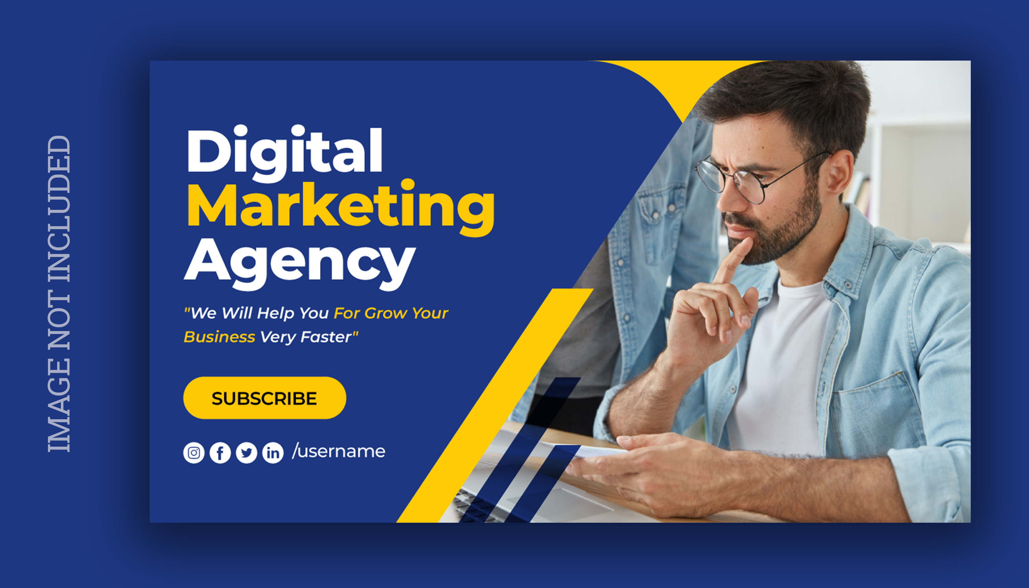 Digital Marketing agency Illustrator Youtube thumbnail design Template